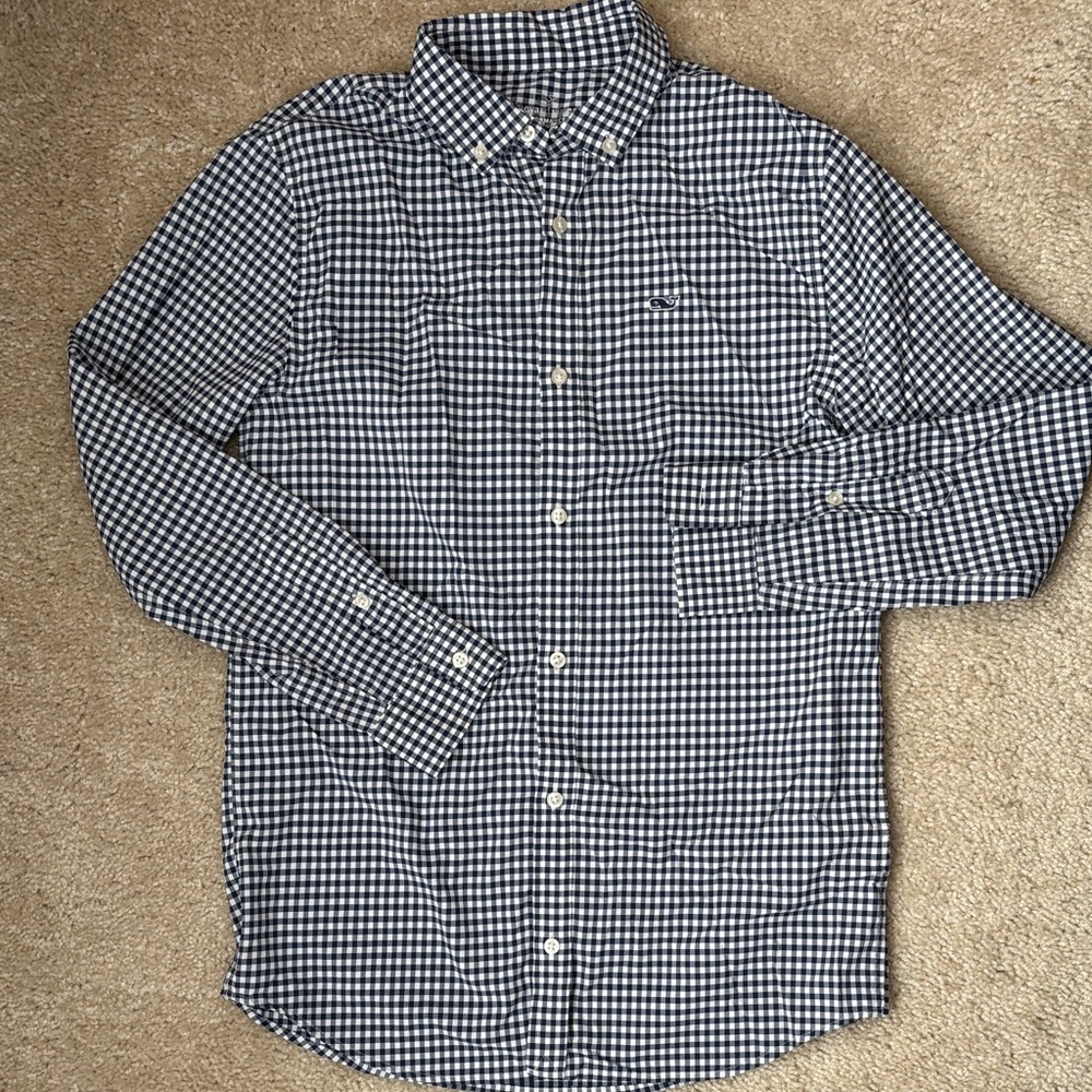 Vineyard Vines Blue and White Checkered Shirt